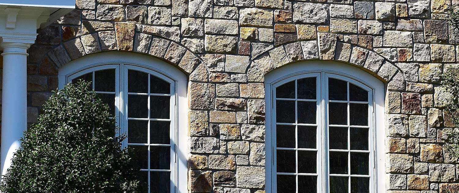 natural stone veneer house exterior , gray, brown